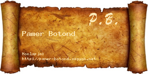 Pamer Botond névjegykártya